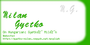 milan gyetko business card
